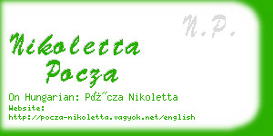 nikoletta pocza business card